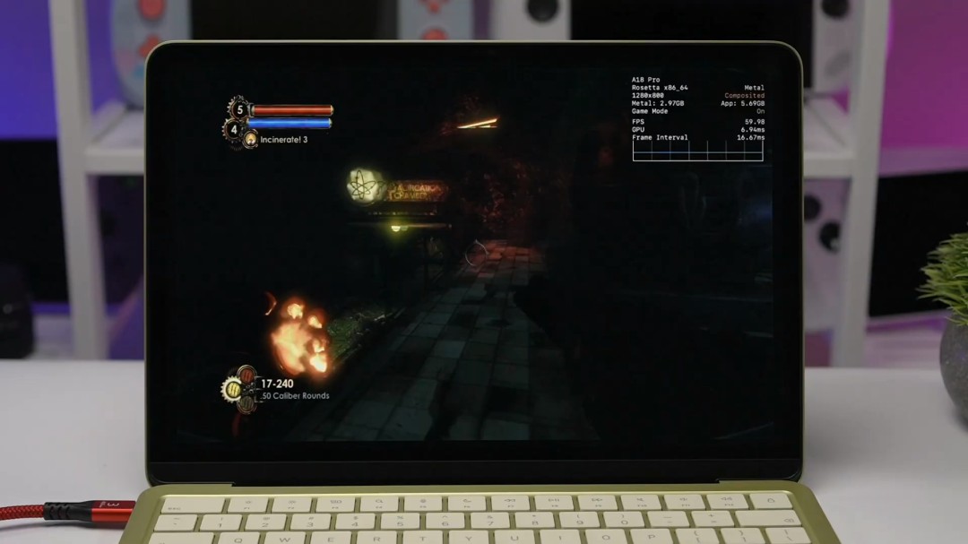 苹果最便宜笔记本MacBook Neo测试 《赛博朋克2077》可跑30帧