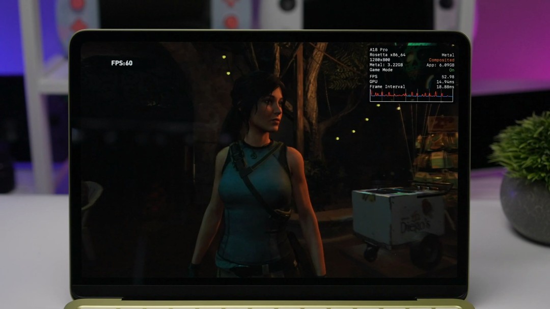 苹果最便宜笔记本MacBook Neo测试 《赛博朋克2077》可跑30帧